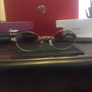 Cartier Black Buffalo Horn Frames w Diamonds